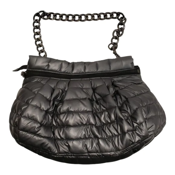 Think Royln Shiny Dark Grey Shoulder Bag - Picture 2 of 12